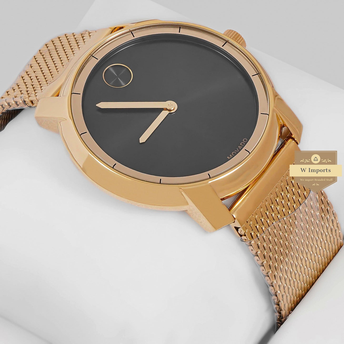 LATEST COLLECTION YELLOW GOLD WITH BLACK DIAL MESH BRACELET
