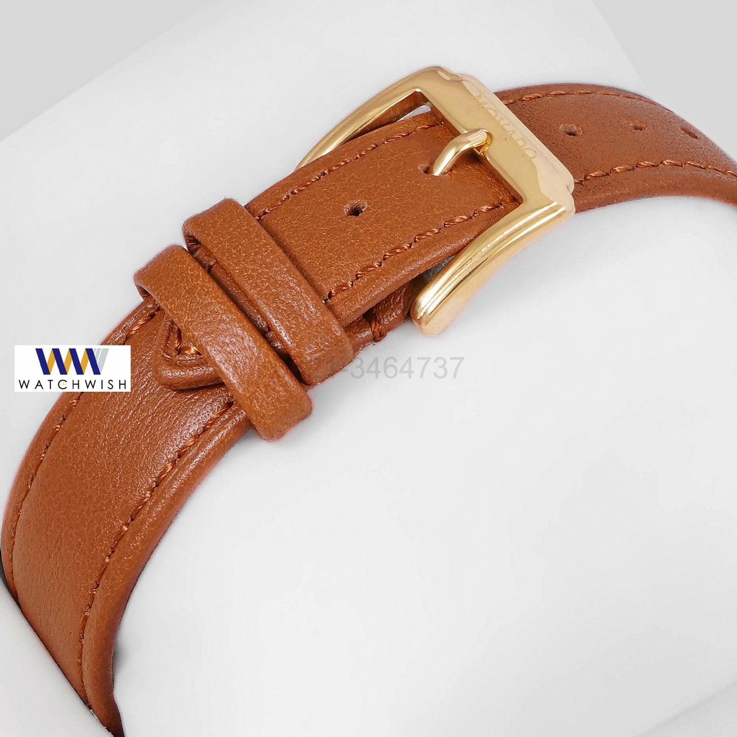 LATEST COLLECTION YELLOW GOLD CASE WITH BLACK DIAL & LEATHER STRAP LADIES WATCH
