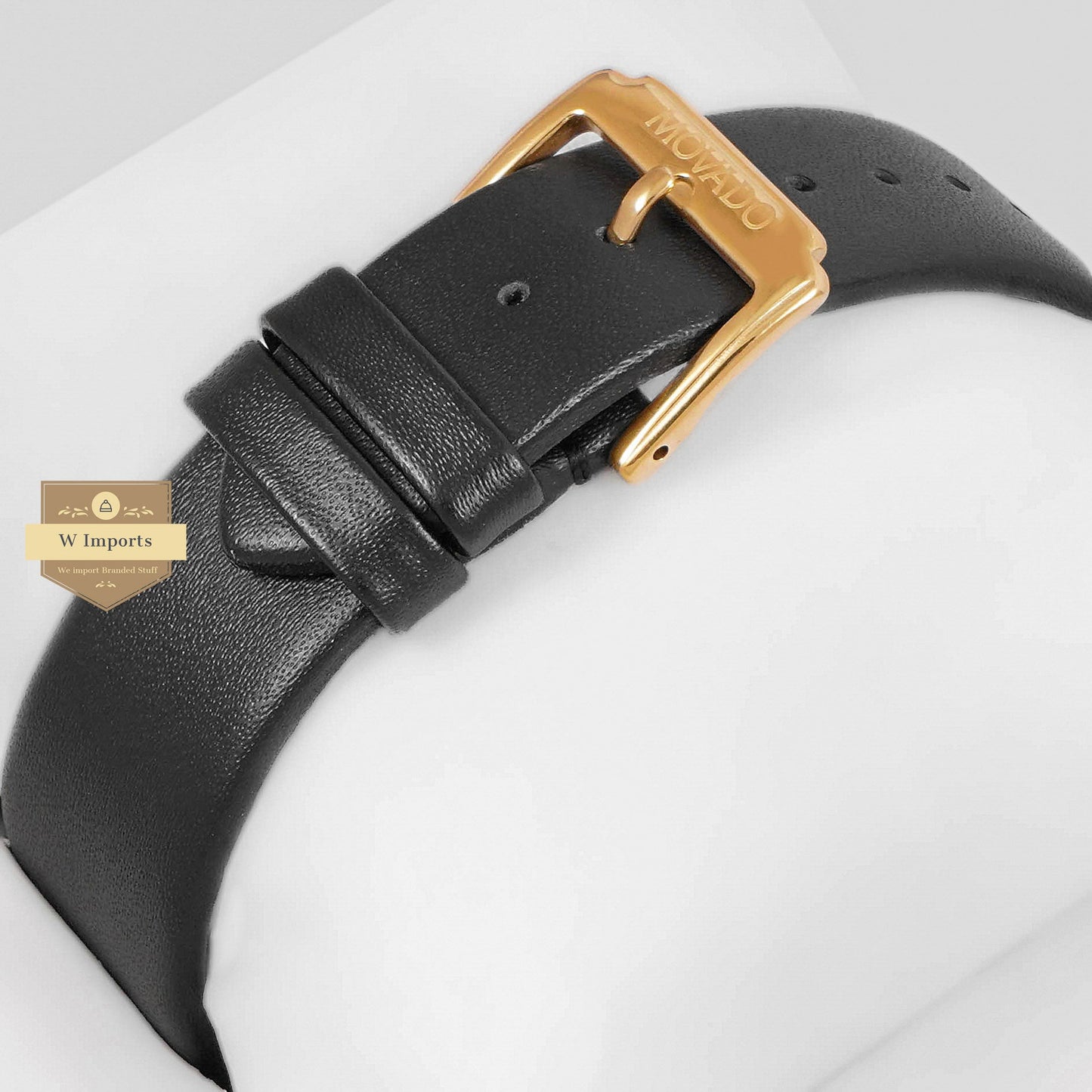 LATEST COLLECTION YELLOW GOLD CASE WITH BLACK DIAL & PLAIN LEATHER STRAP