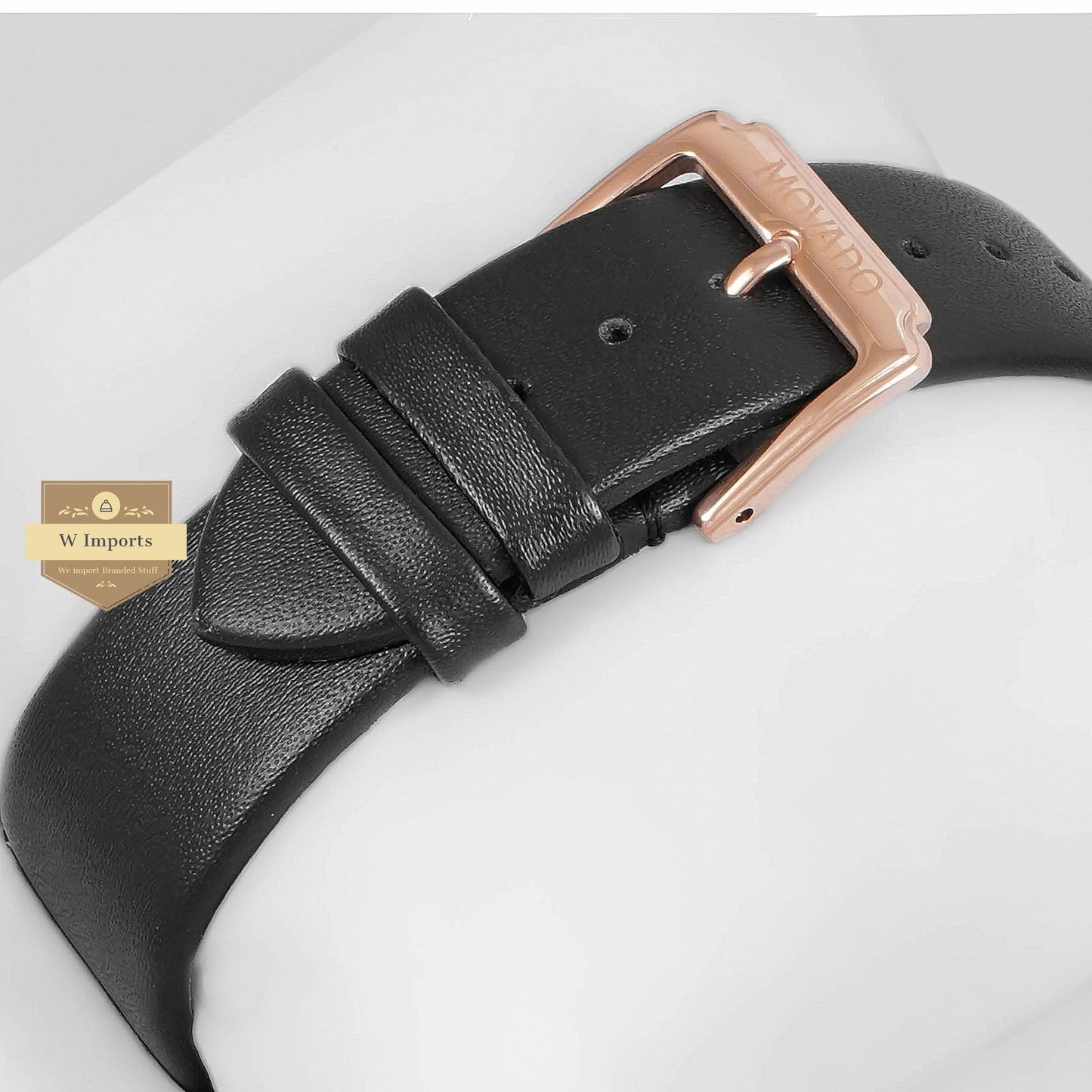 LATEST COLLECTION ROSE GOLD WITH BLACK INNER DOTTED DIAL & LEATHER STRAP