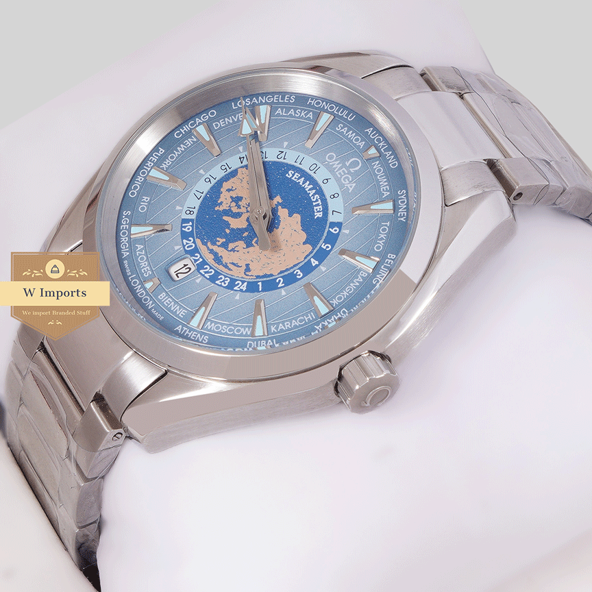 Latest Collection Silver With Blue Dial Chain Watch