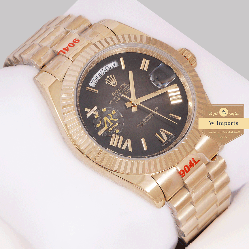New Arrival 40mm Yellow With Charcoal Gray Dial Roman Numeral & Fluted Bezel ZR Factory