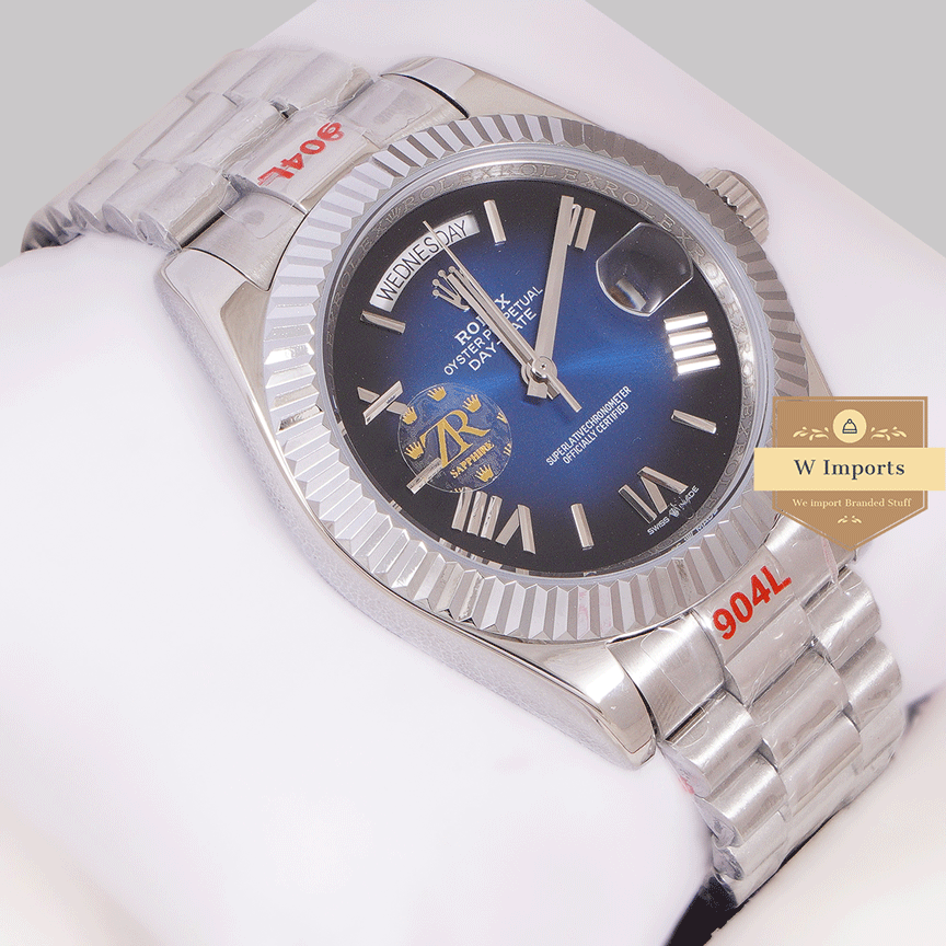 New Arrival 40mm Silver With Blue Dial Roman Numeral & Fluted Bezel Zr Factory Factory