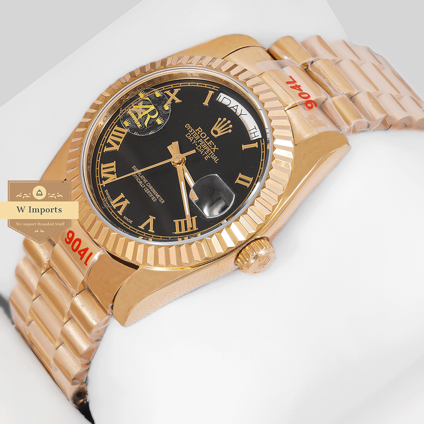 Latest Collection 36 Yellow Gold With Black Dial Roman Figure Automatic Watch Zr Factory