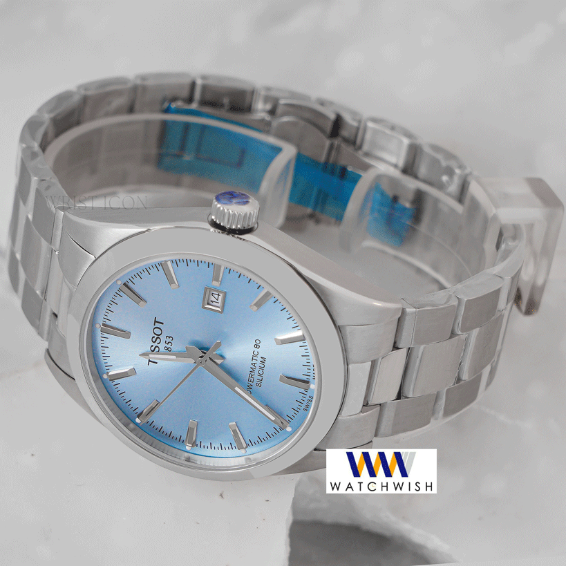 Latest Collection Silver With Blue Dial Chain Watch