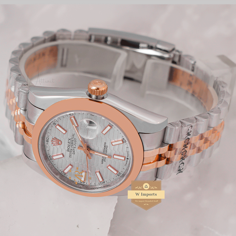 Latest Collection 36 Two Tone Rose Gold With Grey Dial Smooth Bezel Automatic Watch Zr Factory