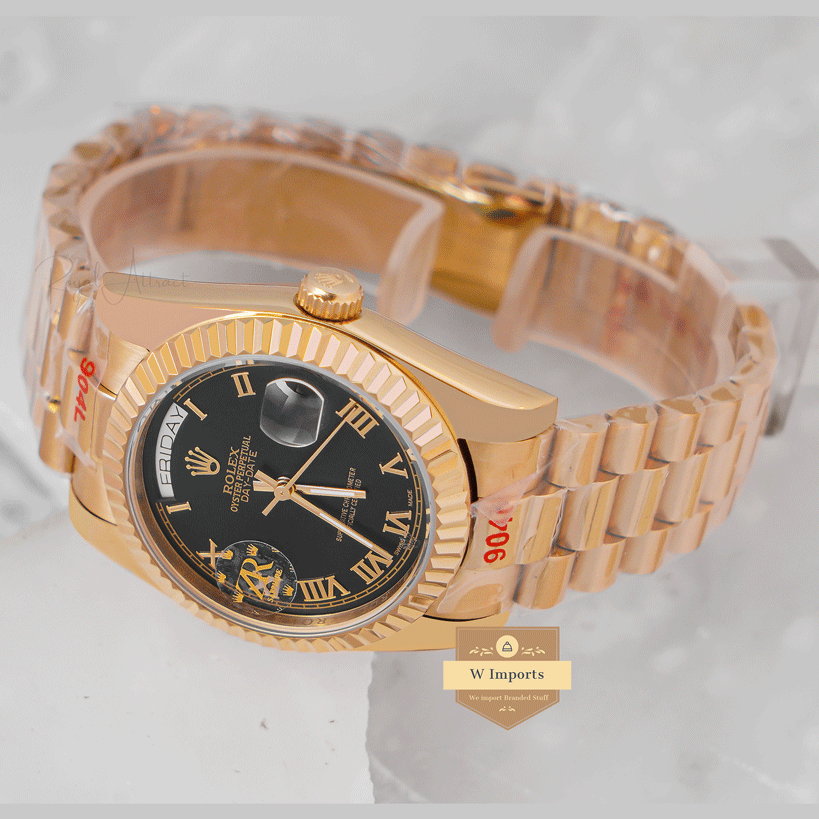 Latest Collection 36 Yellow Gold With Black Dial Roman Figure Automatic Watch Zr Factory