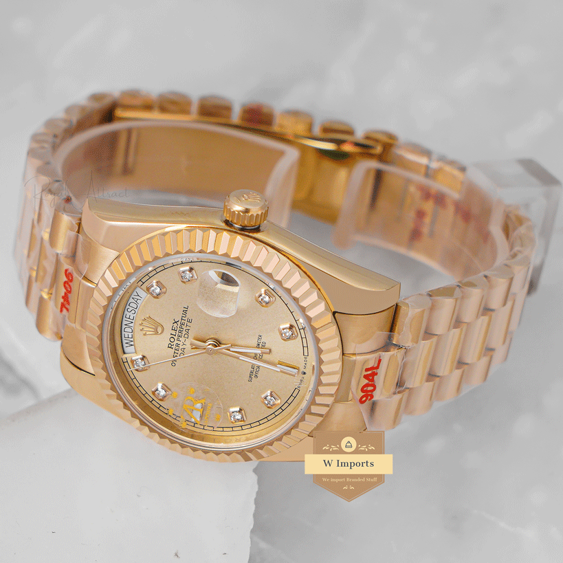 Latest Collection 36 All Yellow Gold With Dial Stone Figure & Automatic Watch Zr Factory