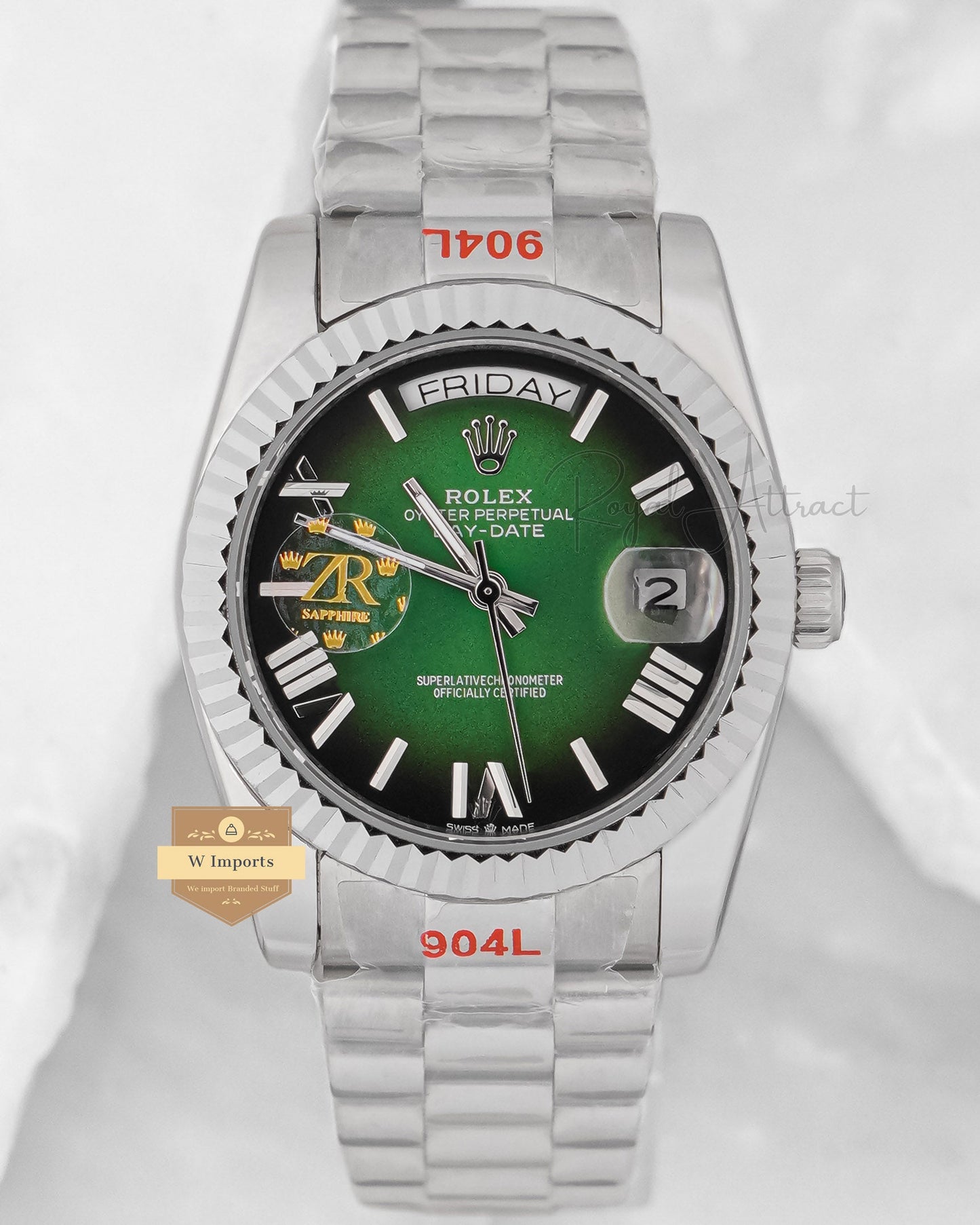 New Arrival Collection 36 Silver With Green Dial Fluted Bezel Zr Factory