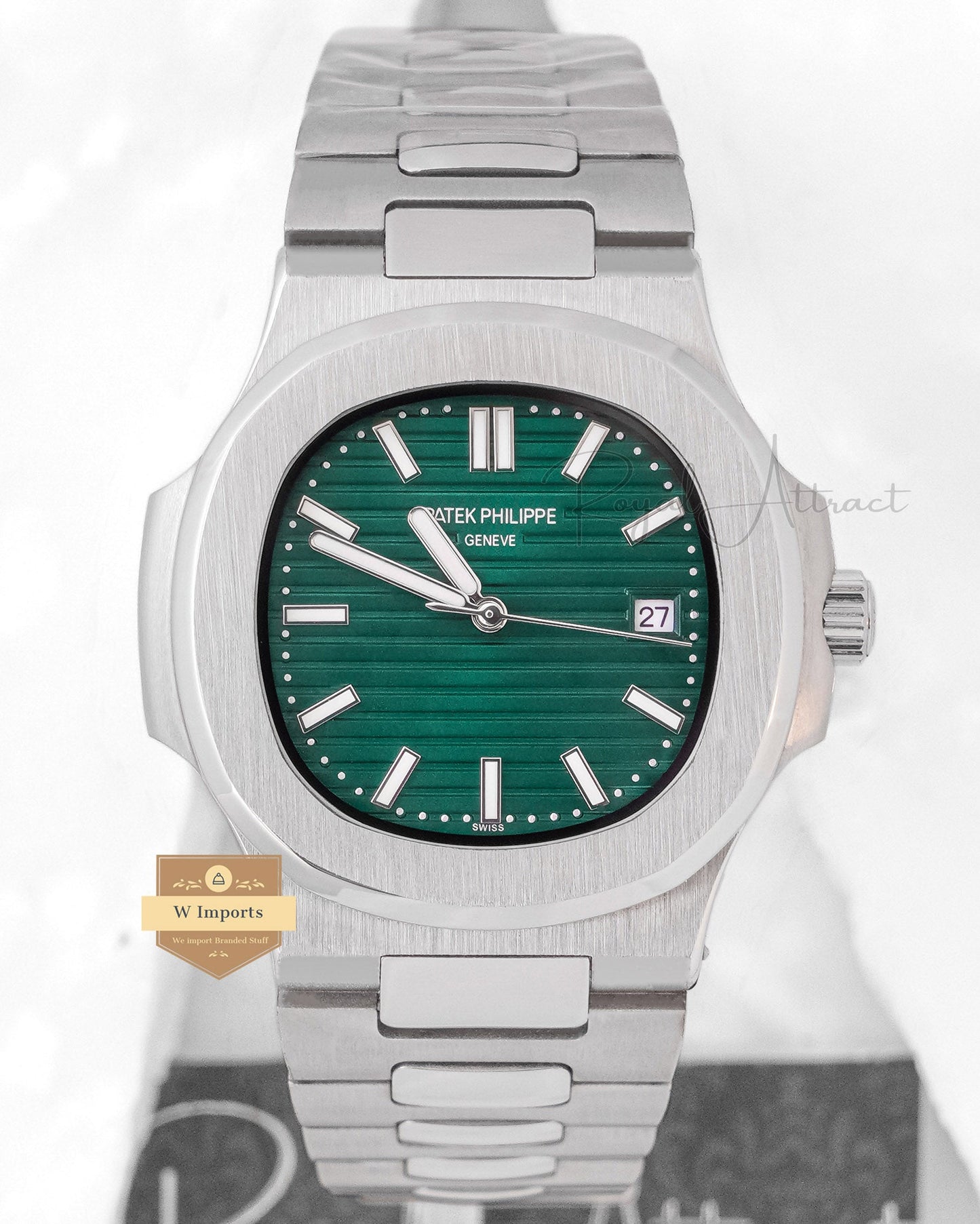 Latest Collection Silver With Green Dial Automatic Watch