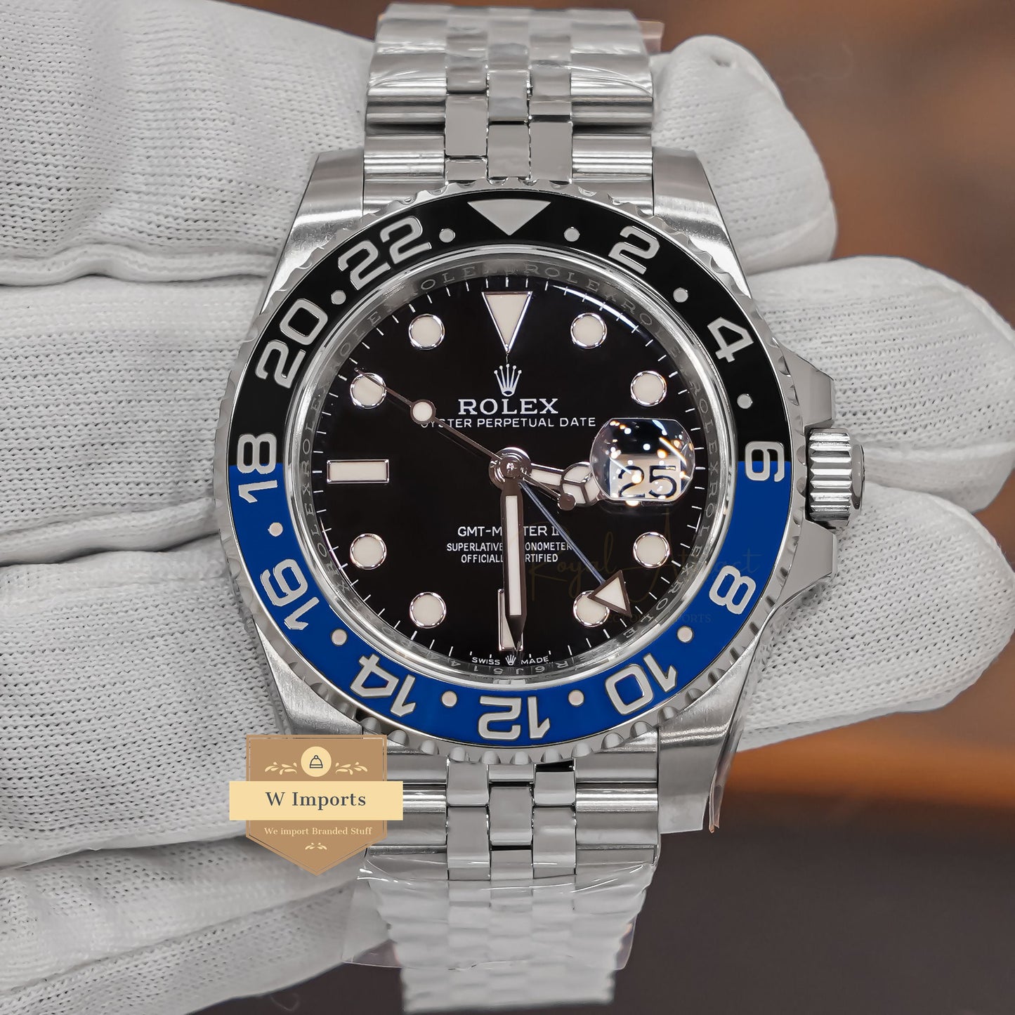 LATEST COLLECTION GMT 40 SILVER WITH BLACK DIAL & BEZEL AUTOMATIC WATCH EW MADE
