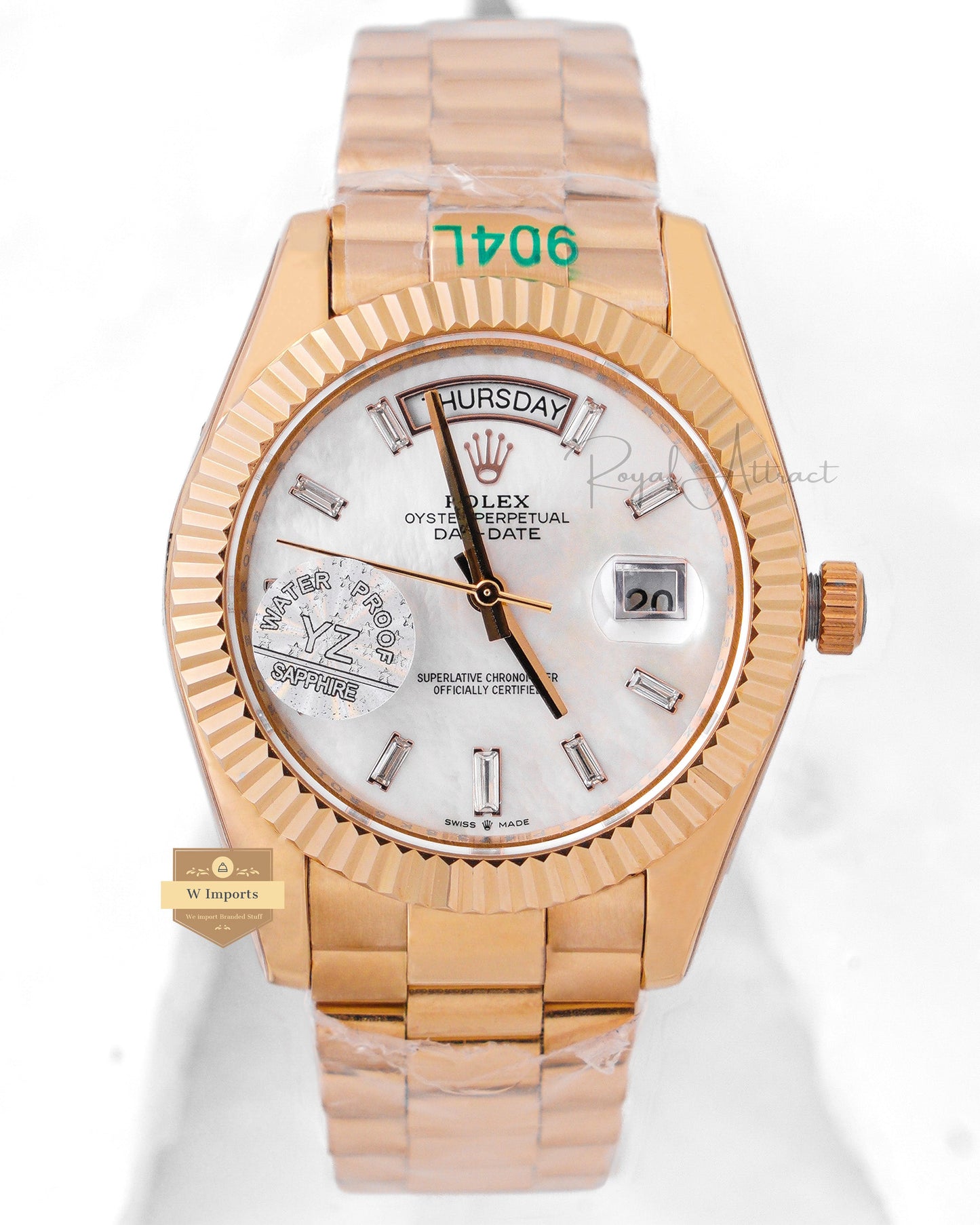 Latest collection YZ Factory 40mm Yellow Gold With Mother Of Pearl Dial Automatic Watch For Men
