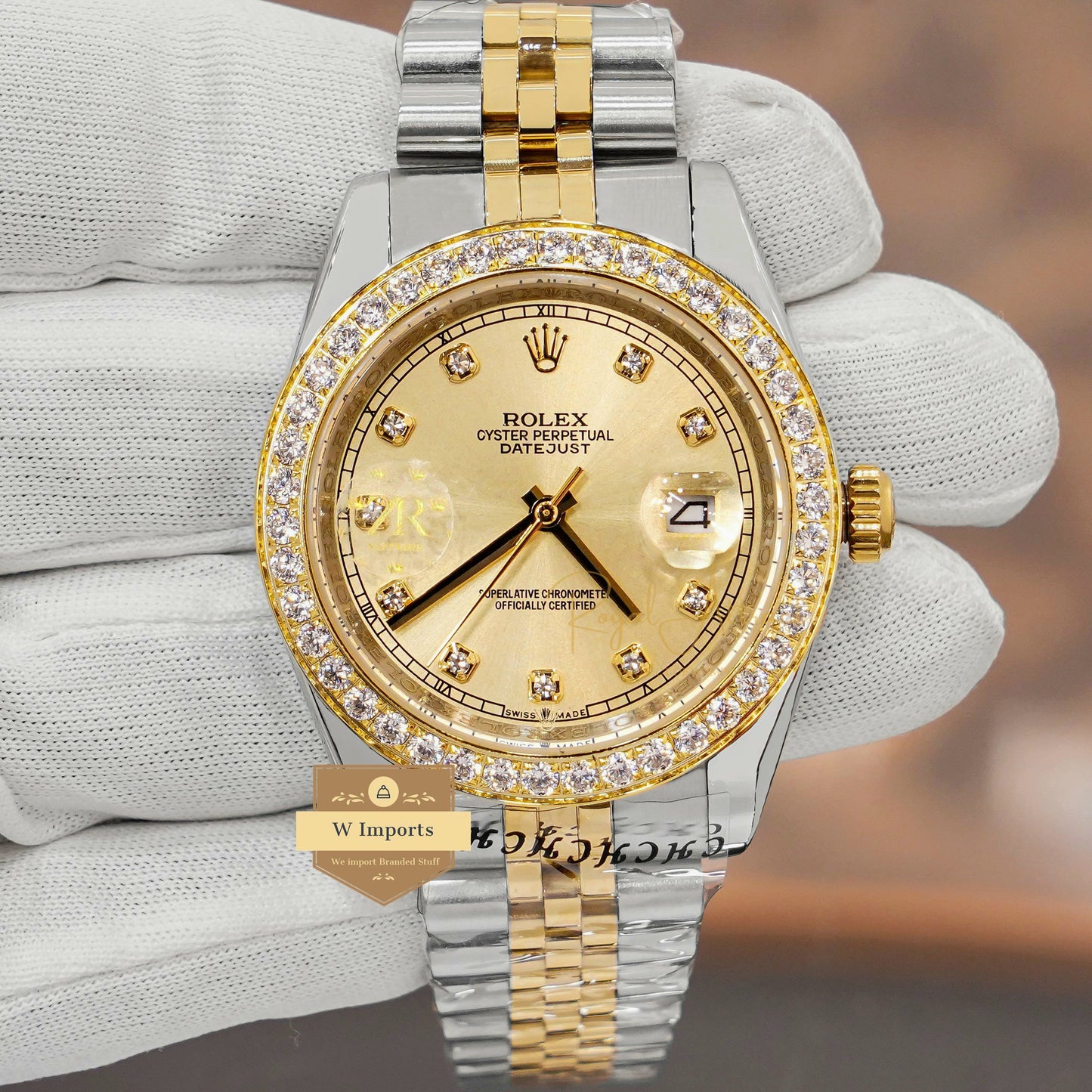 LATEST COLLECTION 41 TWO TONE YELLOW GOLD WITH DIAL STONE BEZEL ZR FACTORY