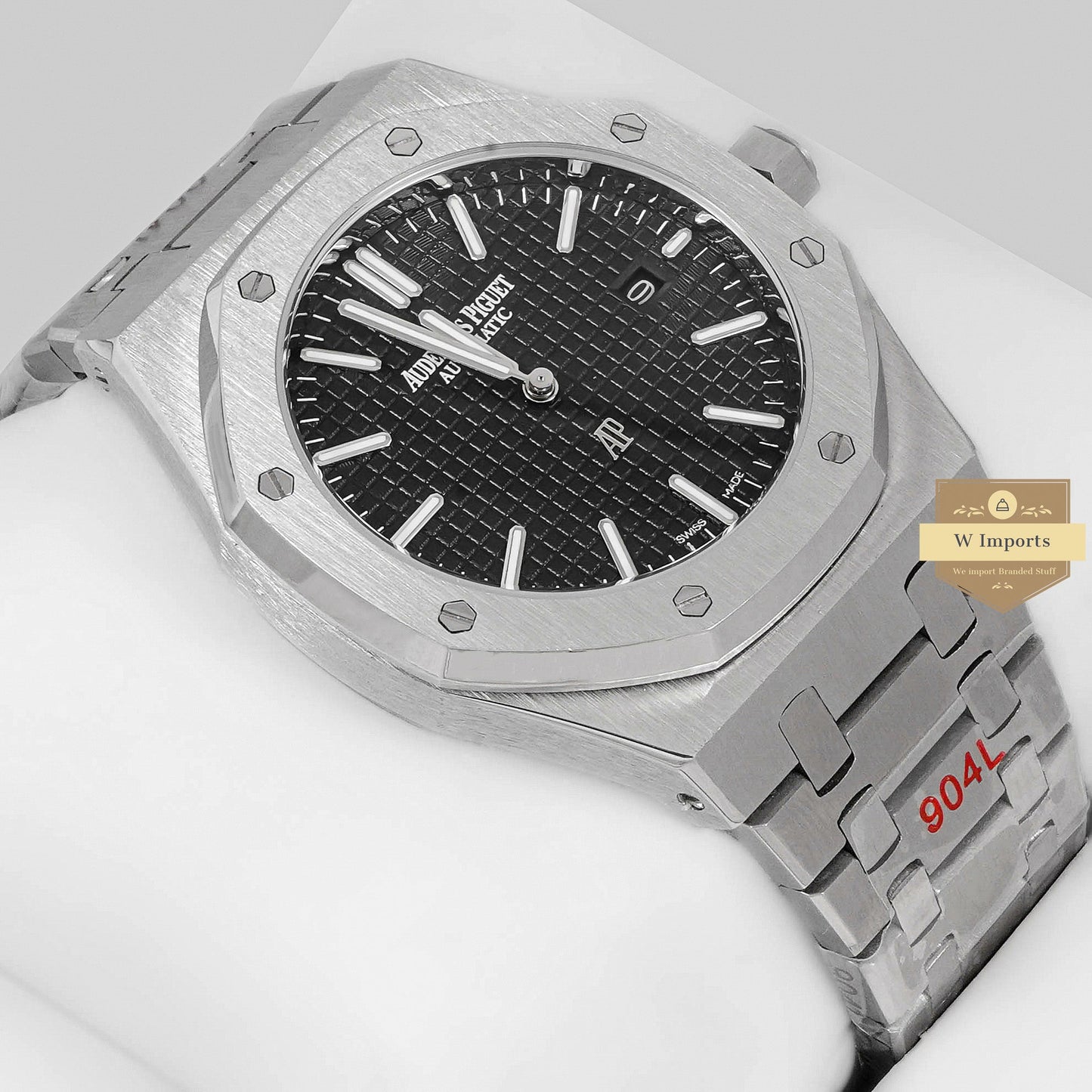 LATEST COLLECTION SILVER WITH BLACK DIAL CHAIN WATCH