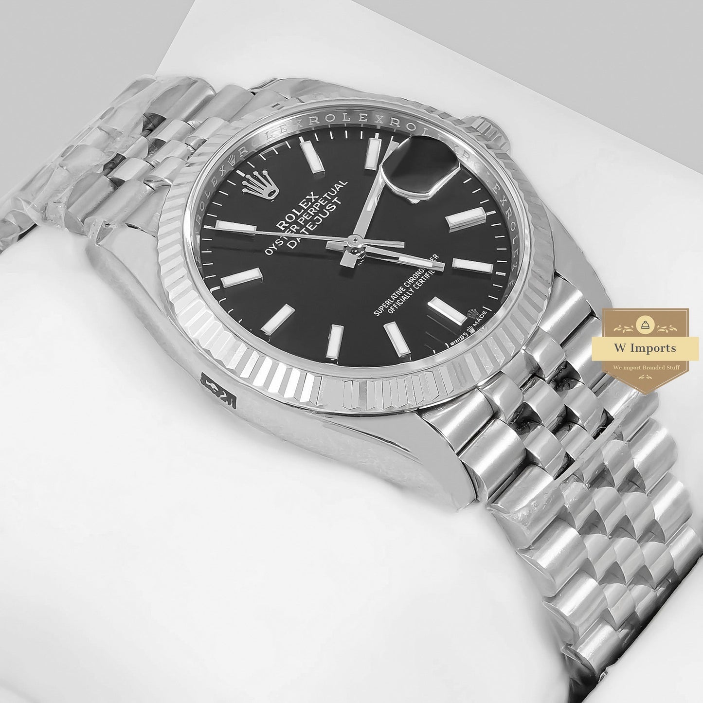 LATEST COLLECTION 36 SILVER WITH BLACK DIAL AUTOMATIC WATCH EW MADE