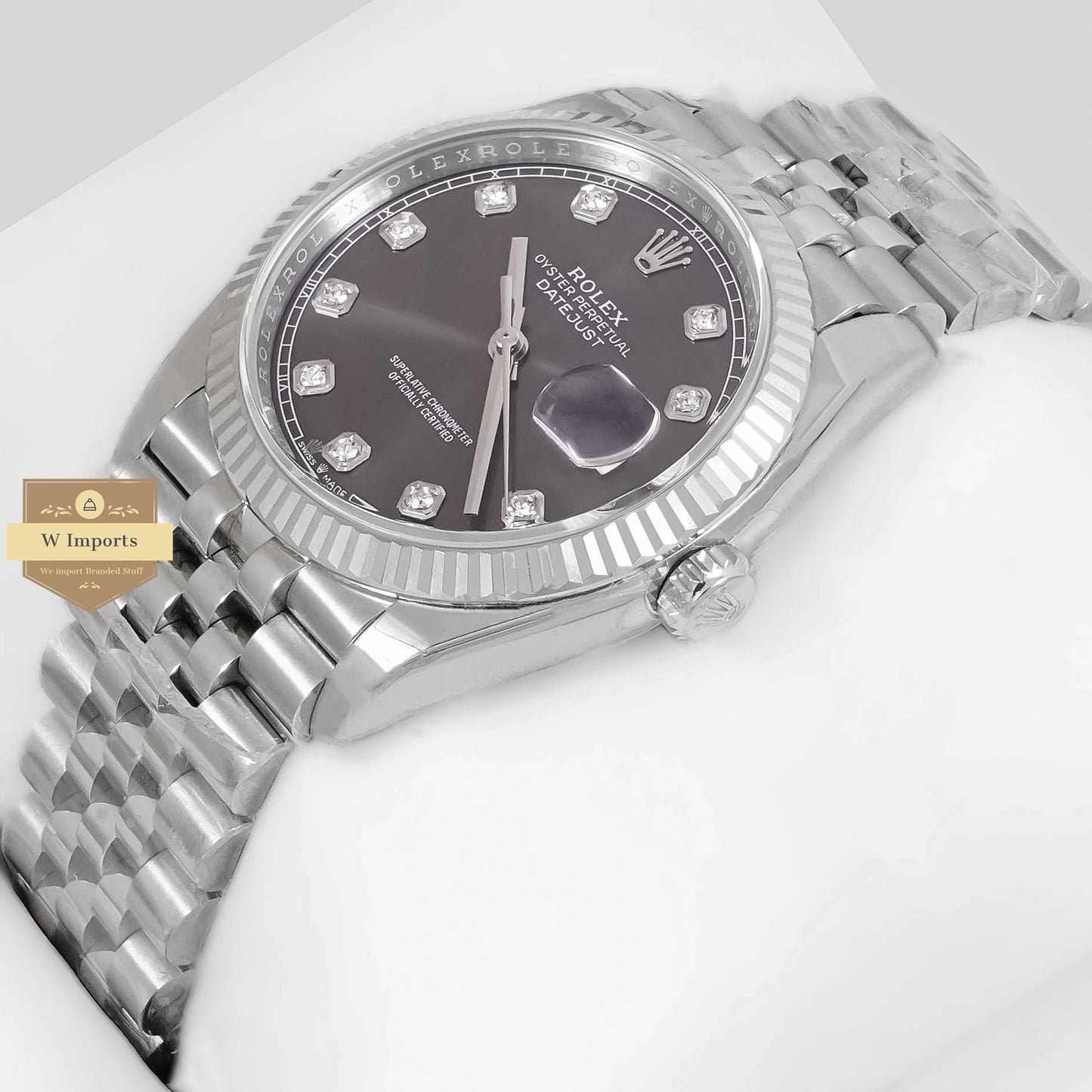LATEST COLLECTION 36 SILVER WITH GRAY DIAL AUTOMATIC WATCH EW MADE