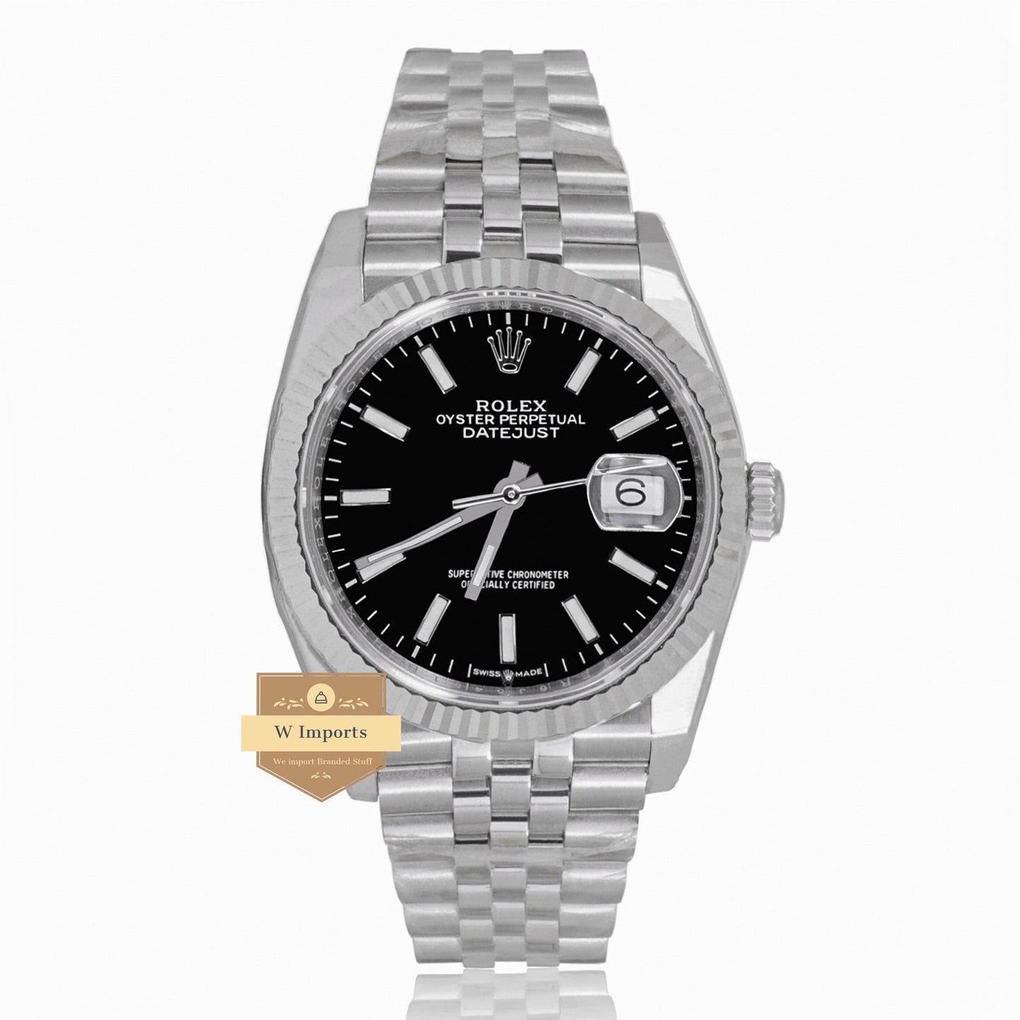 LATEST COLLECTION 36 SILVER WITH BLACK DIAL AUTOMATIC WATCH EW MADE