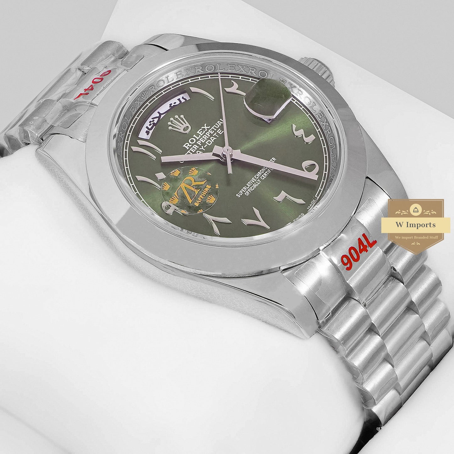 LATEST COLLECTION 40 SILVER WITH GREEN ARABIC DIAL AUTOMATIC WATCH ZR FACTORY