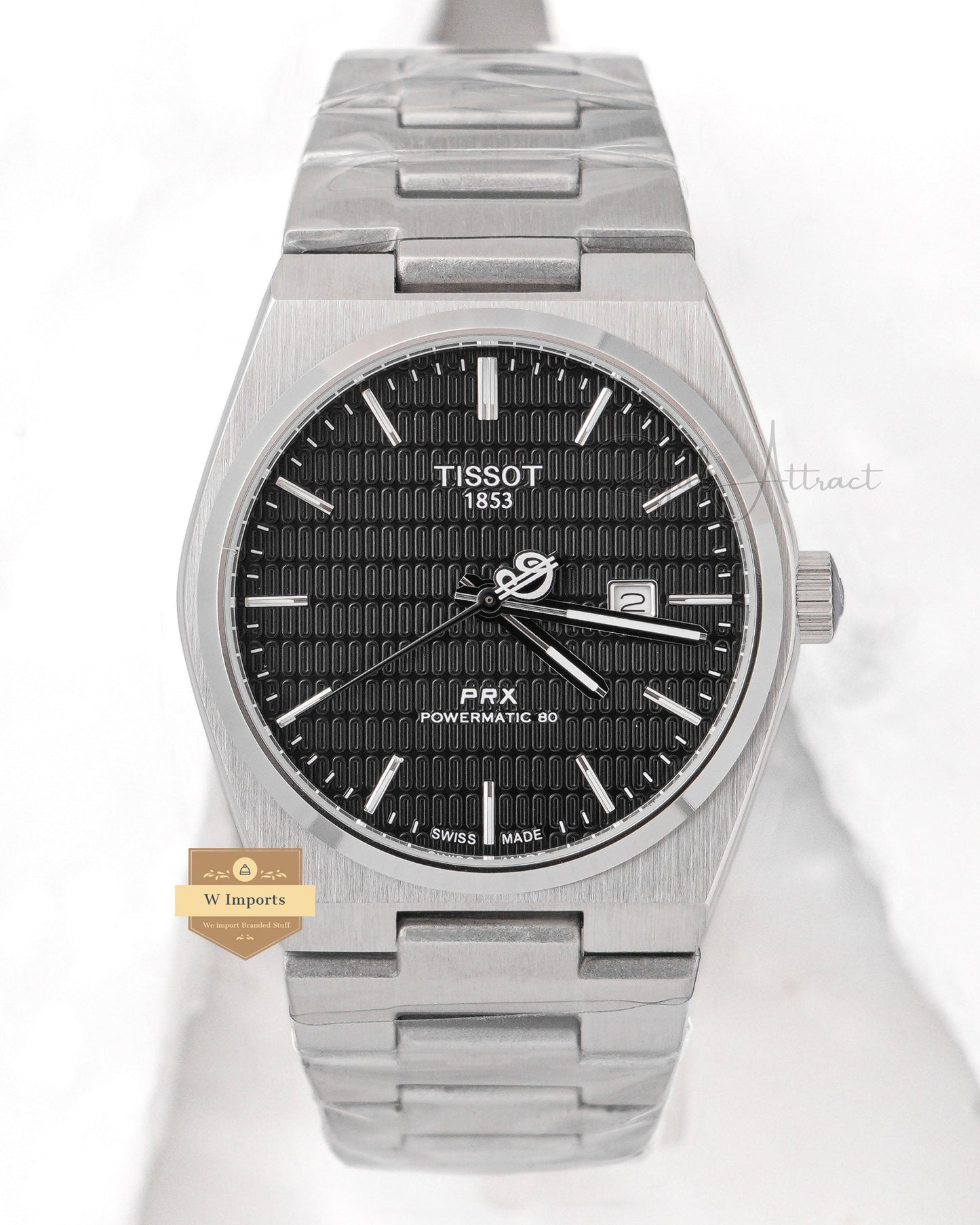 Latest Collection Prx Silver Stainless Steel With Black Dial Quartz Watch