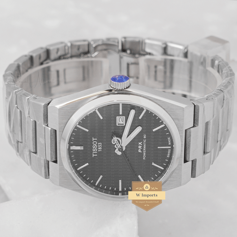 Latest Collection Prx Silver Stainless Steel With Black Dial Quartz Watch