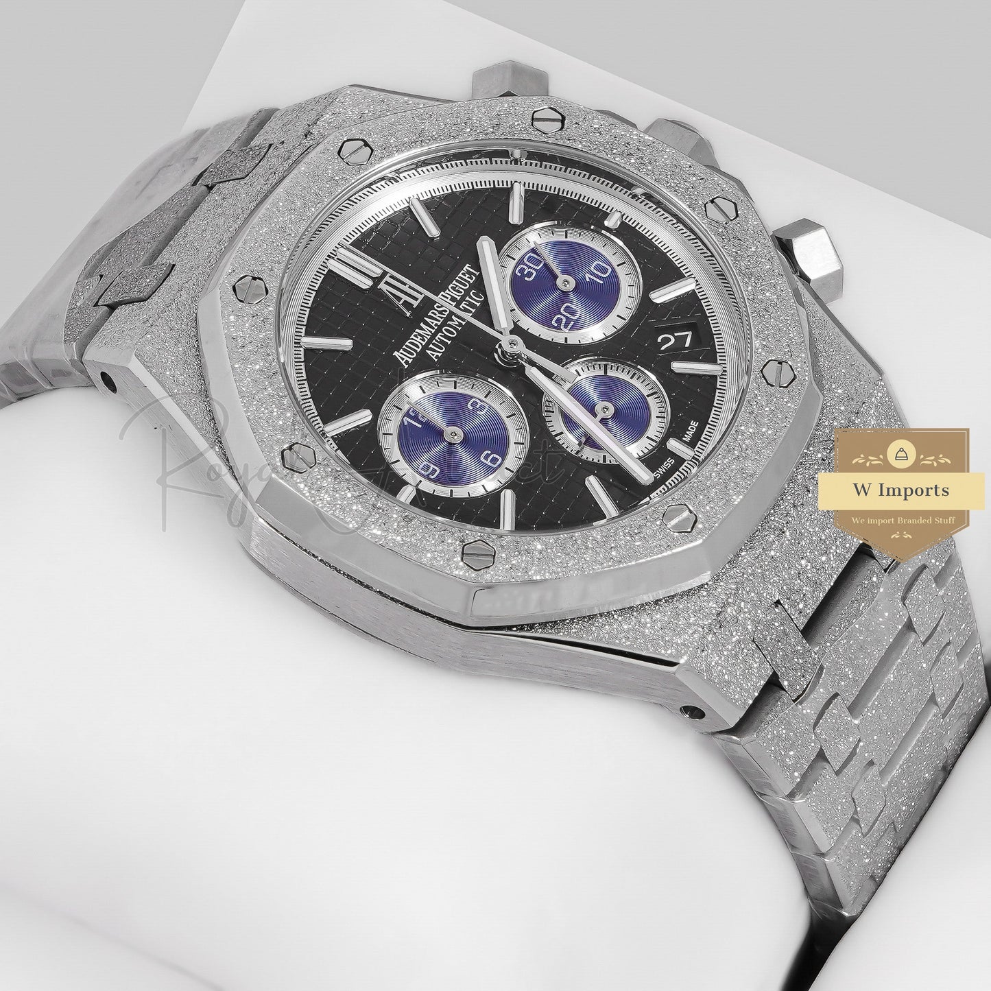Latest Collection Chronograph Silver With Black Dial Chain Watch