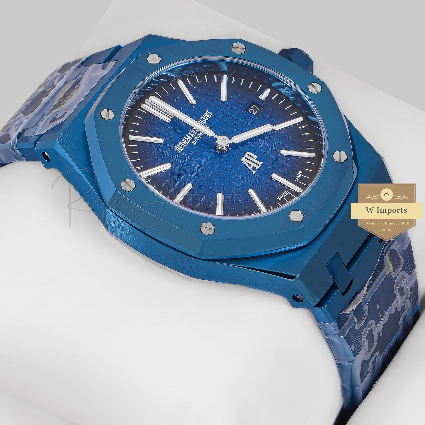 Latest Collection Blue Stainless Steel With Blue Dial Chain Watch