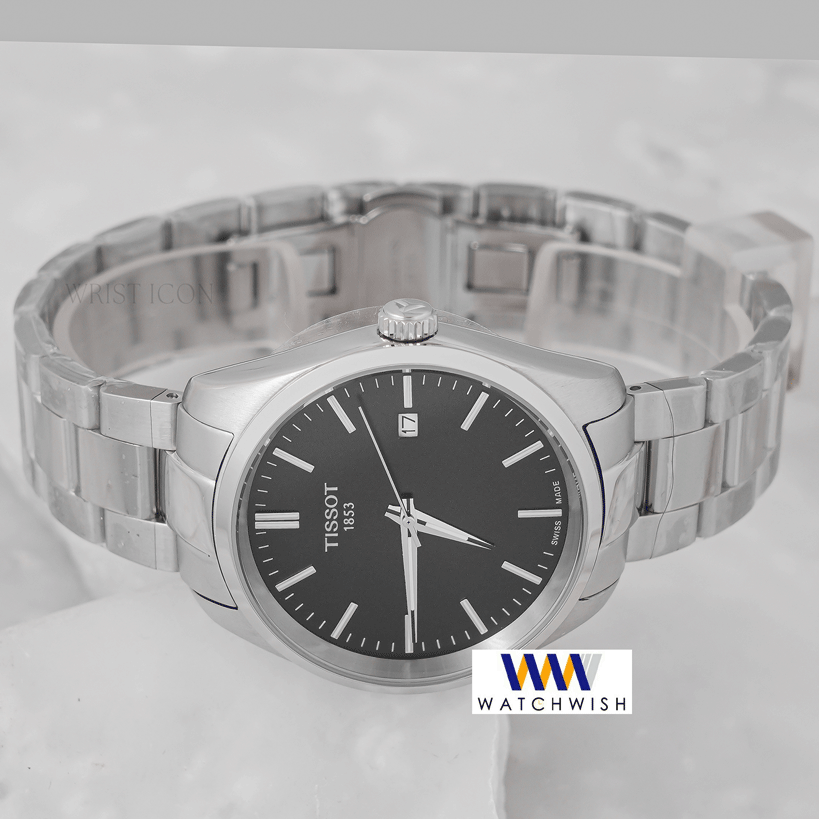 Latest Collection Silver With Black Dial Chain Watch