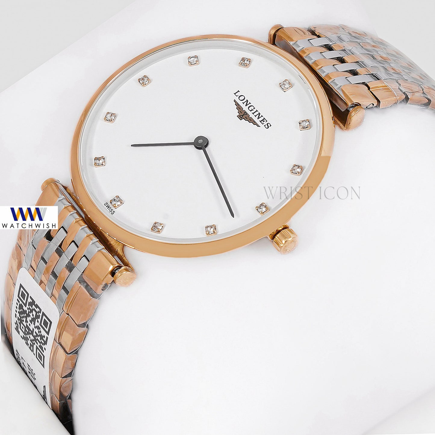 Latest Collection Two Tone Yellow Gold With White Dial Chain Watch