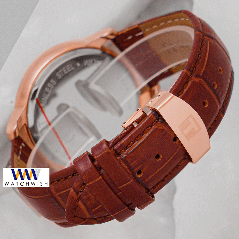 Latest Collection Chronograph Rose Gold Case With White Dial & Leather Strap