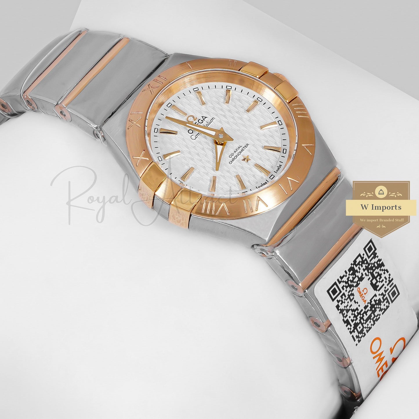 Latest Collection Two Tone Yellow Gold With White Dial Ladies Watch