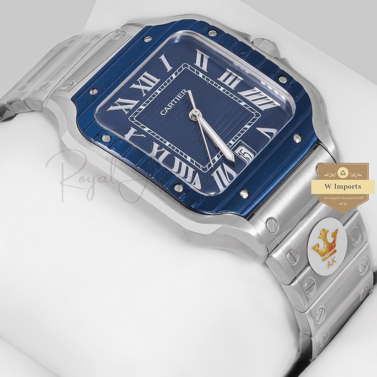 Latest Collection Silver With Blue Bezel And Dial Chain Watch