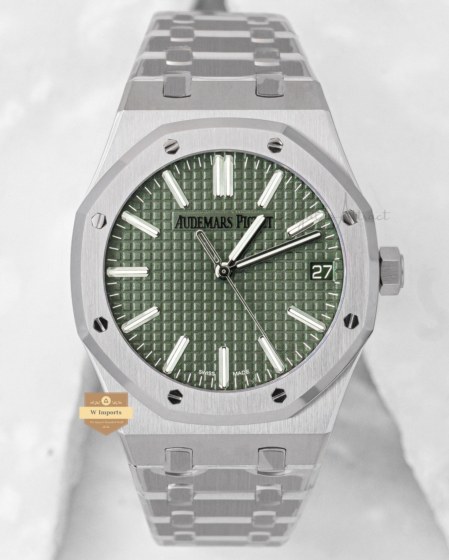 Latest Collection Silver Premium With Green Dial PPF Made Automatic Watch