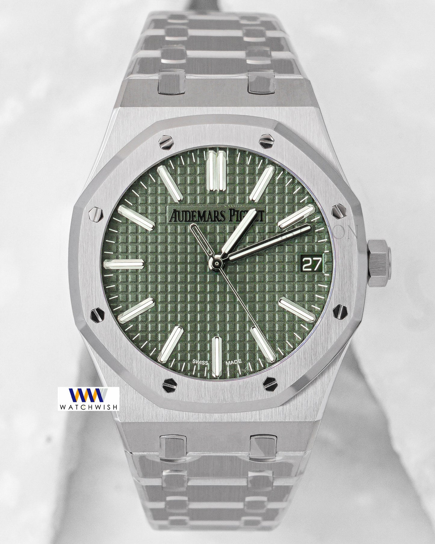 Latest Collection Silver Premium With Green Dial PPF Made Automatic Watch