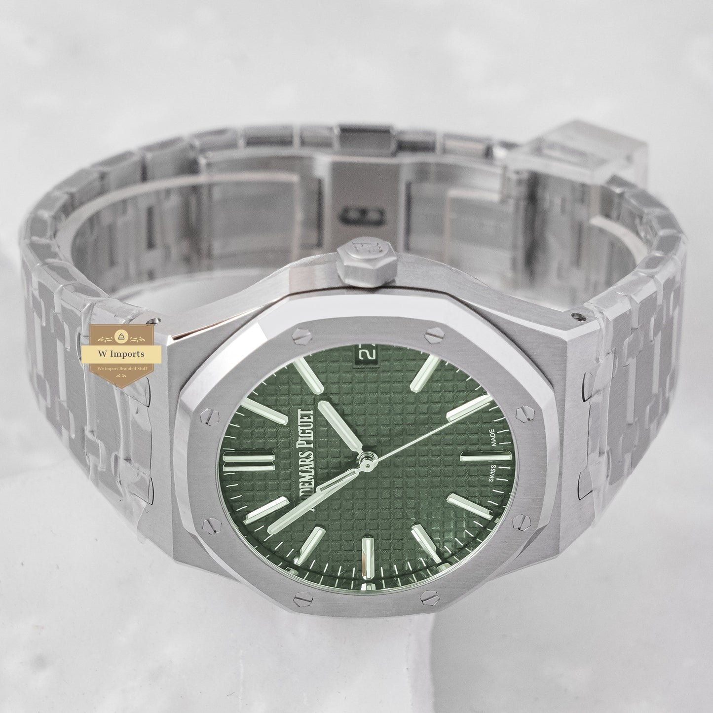 Latest Collection Silver Premium With Green Dial PPF Made Automatic Watch