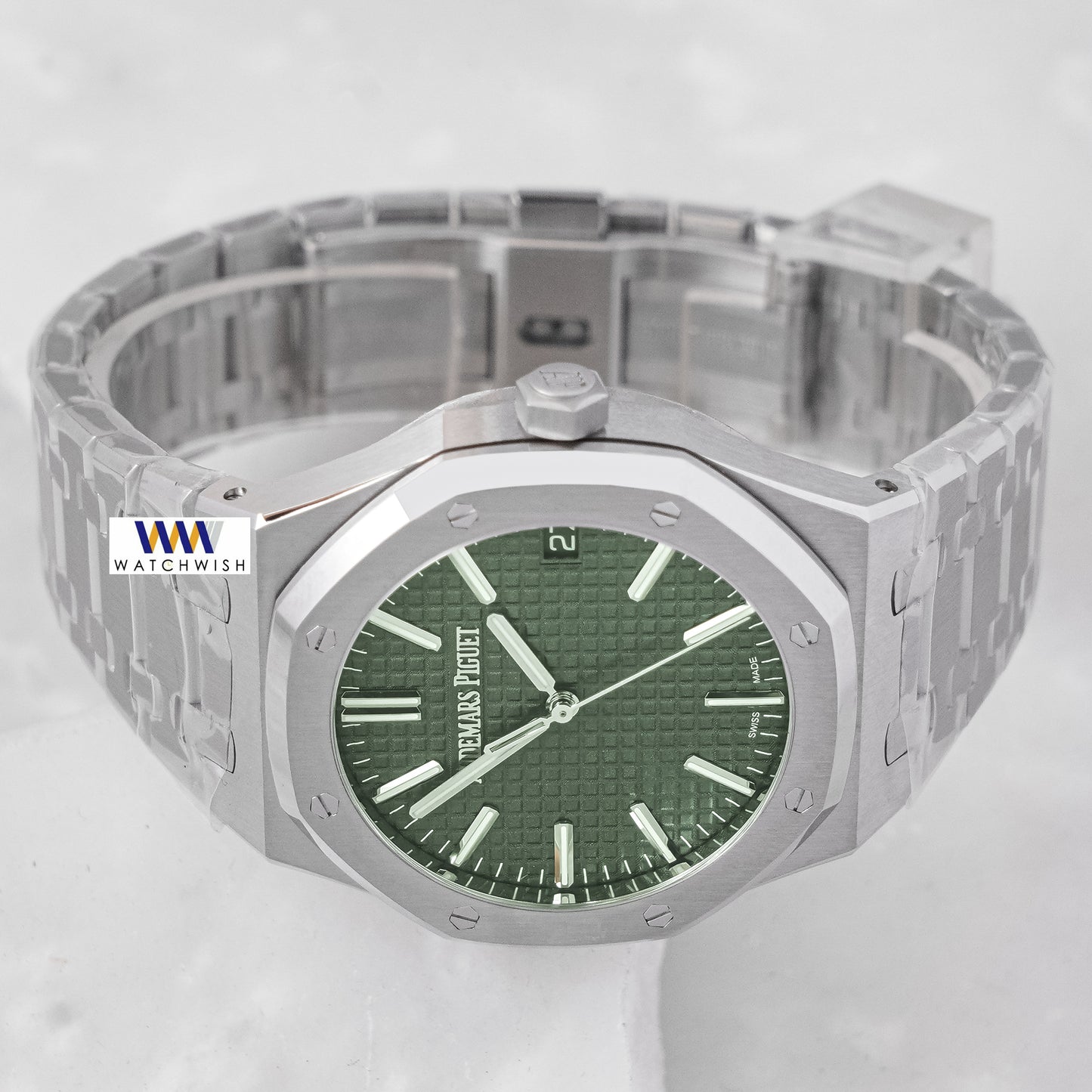Latest Collection Silver Premium With Green Dial PPF Made Automatic Watch