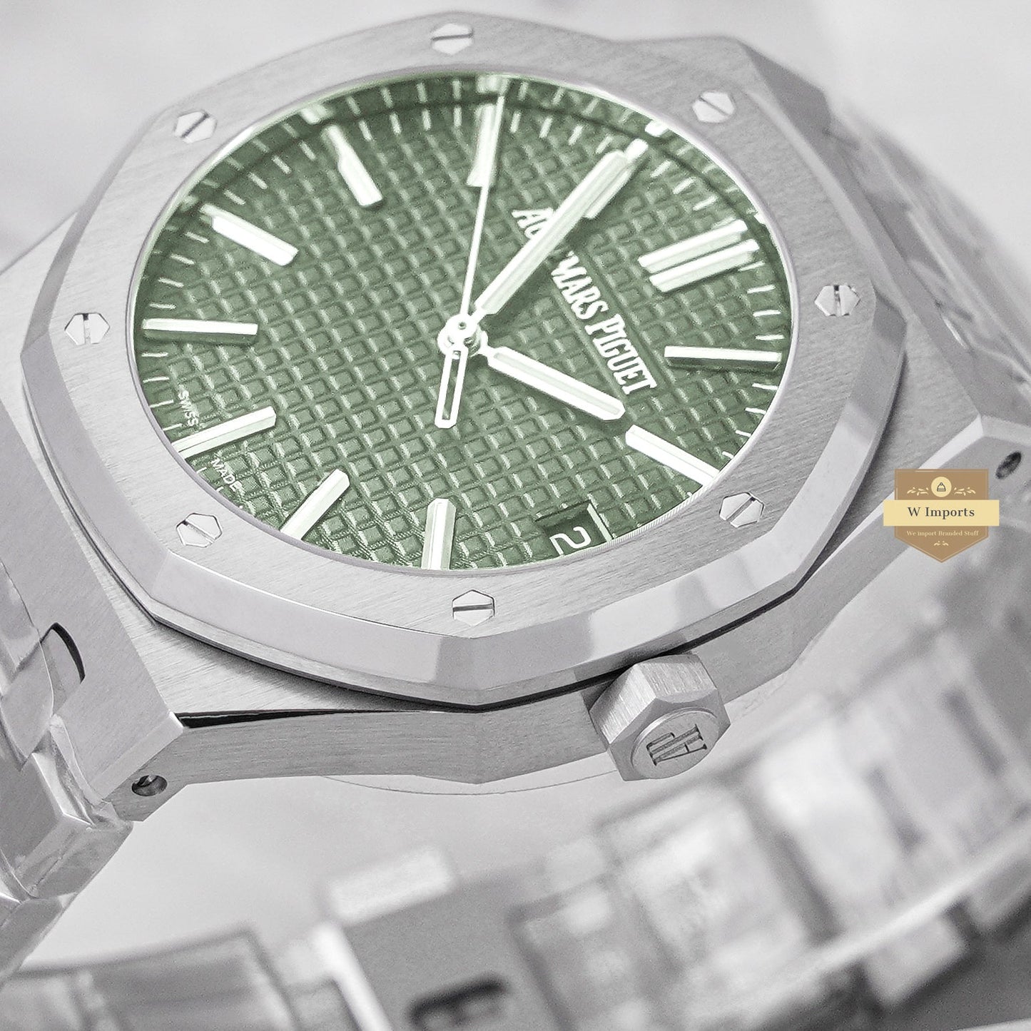 Latest Collection Silver Premium With Green Dial PPF Made Automatic Watch