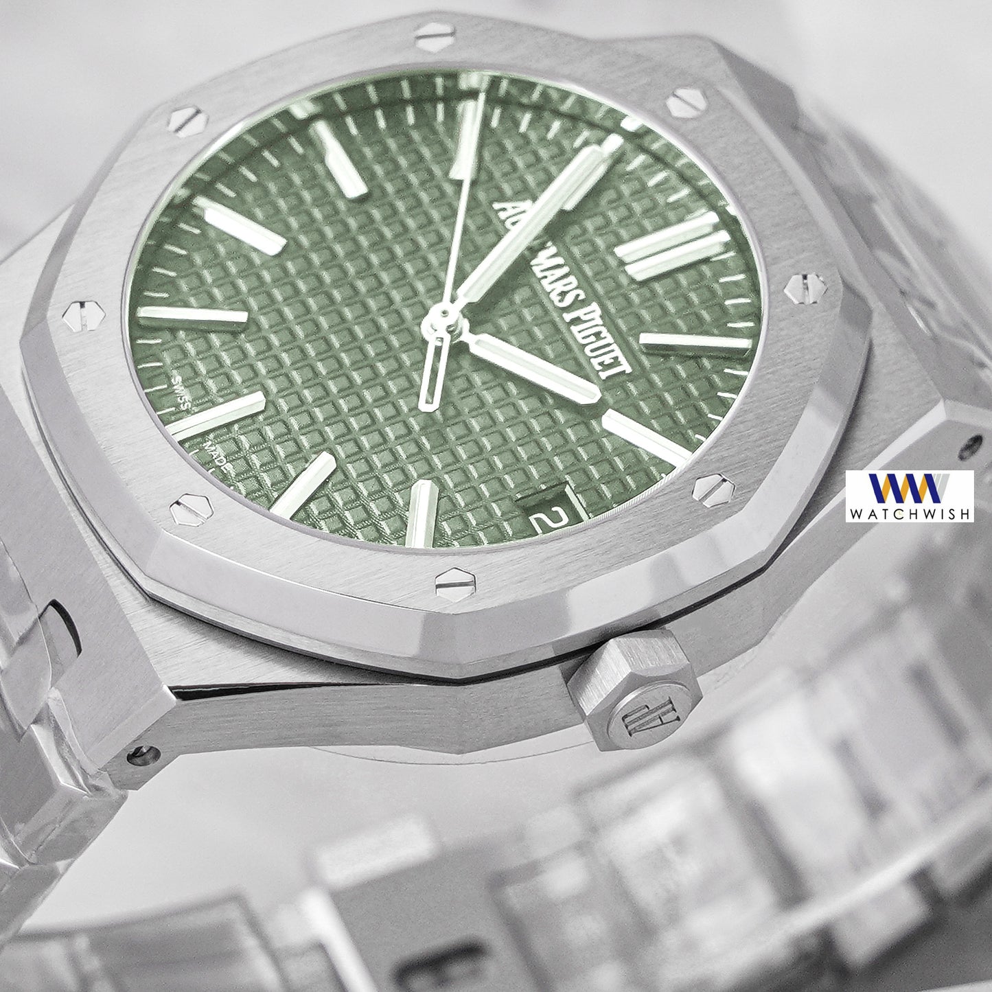 Latest Collection Silver Premium With Green Dial PPF Made Automatic Watch