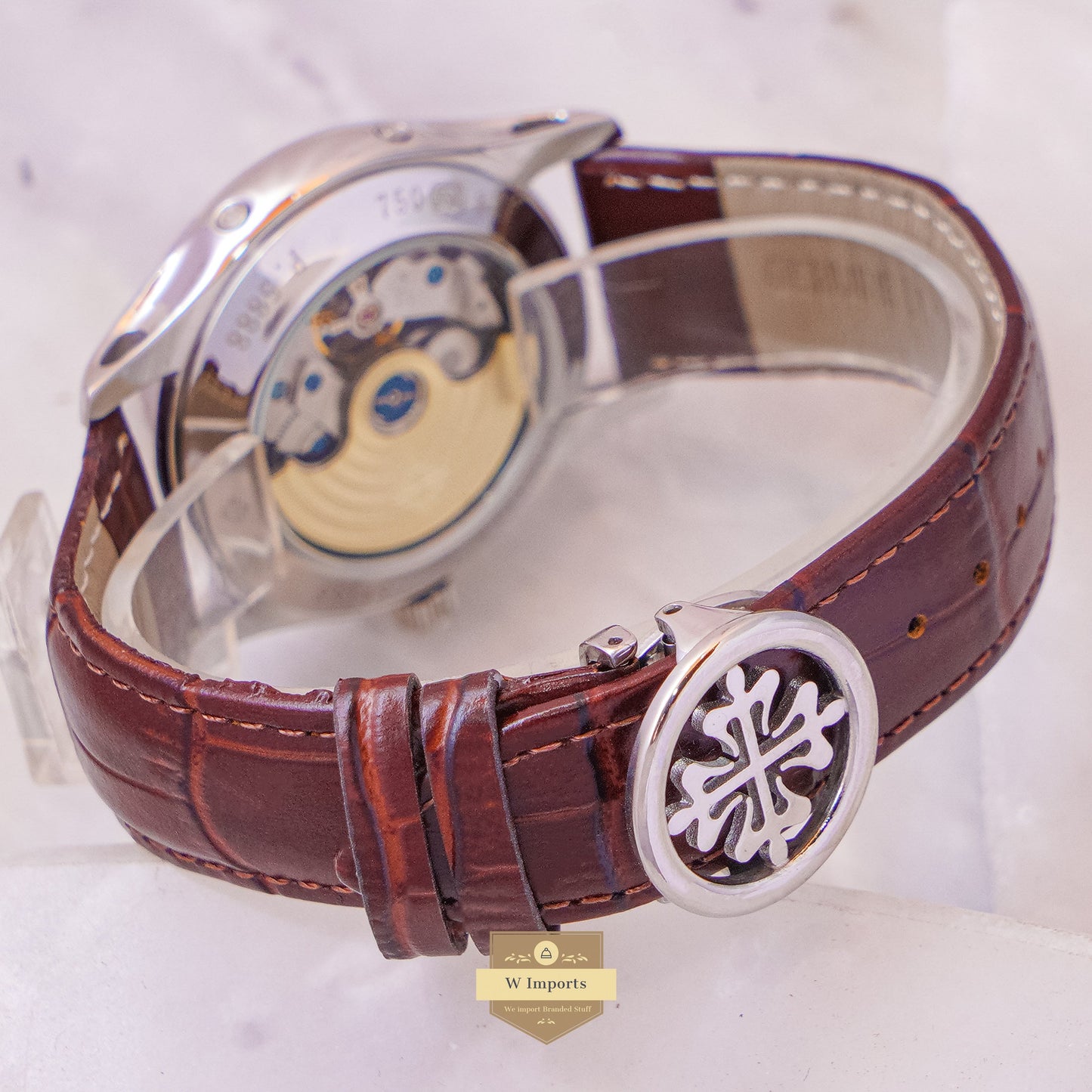 Latest Collection Moon phase Silver Case With Brown Dial & Leather Strap