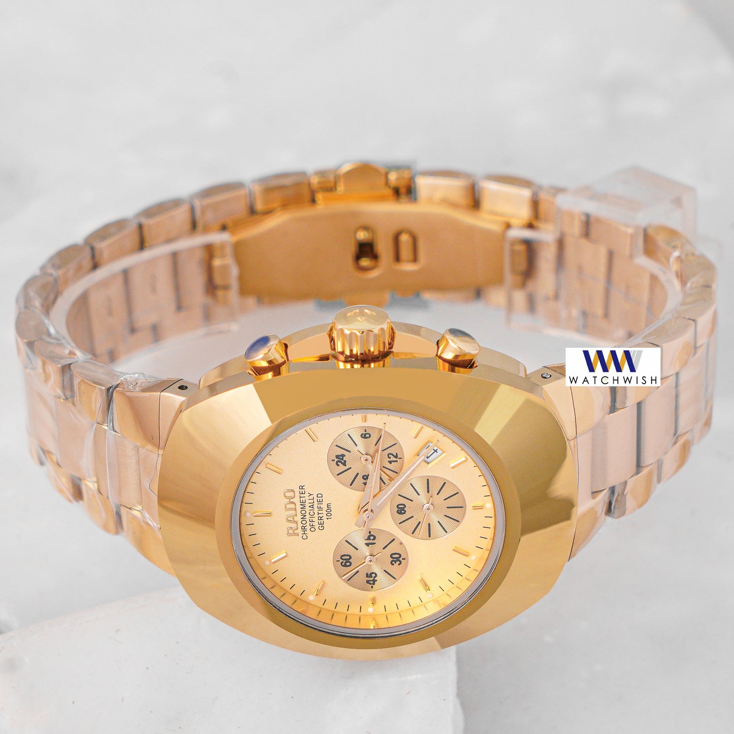 Latest Collection Chronograph All Yellow Gold With Dial Chain Watch