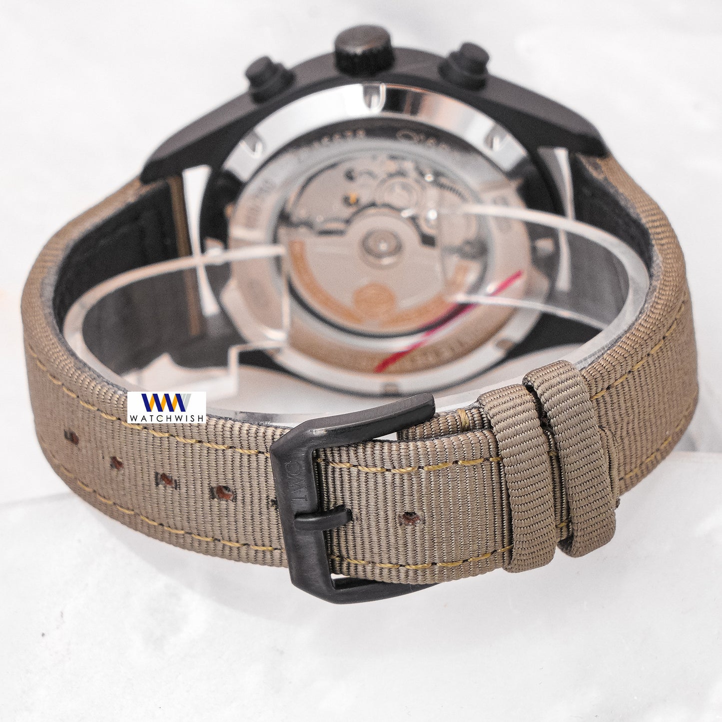 Latest Collection Chronograph Black Matt Case With Dial & Brown Nylon Strap