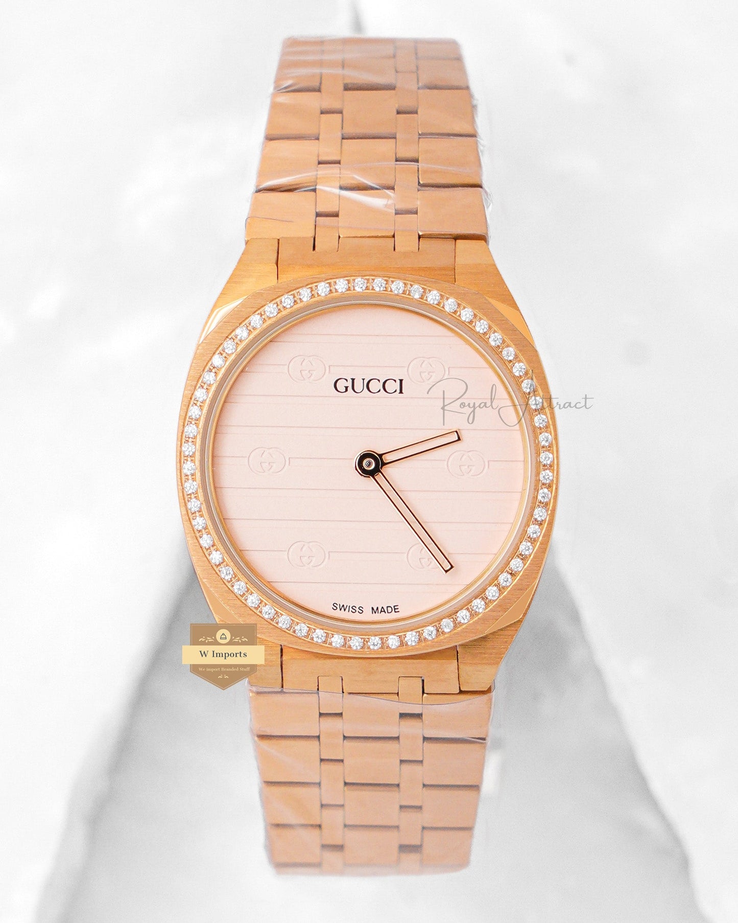 Latest Collection All Yellow Gold With Dial Stone Bezel Ladies Watch