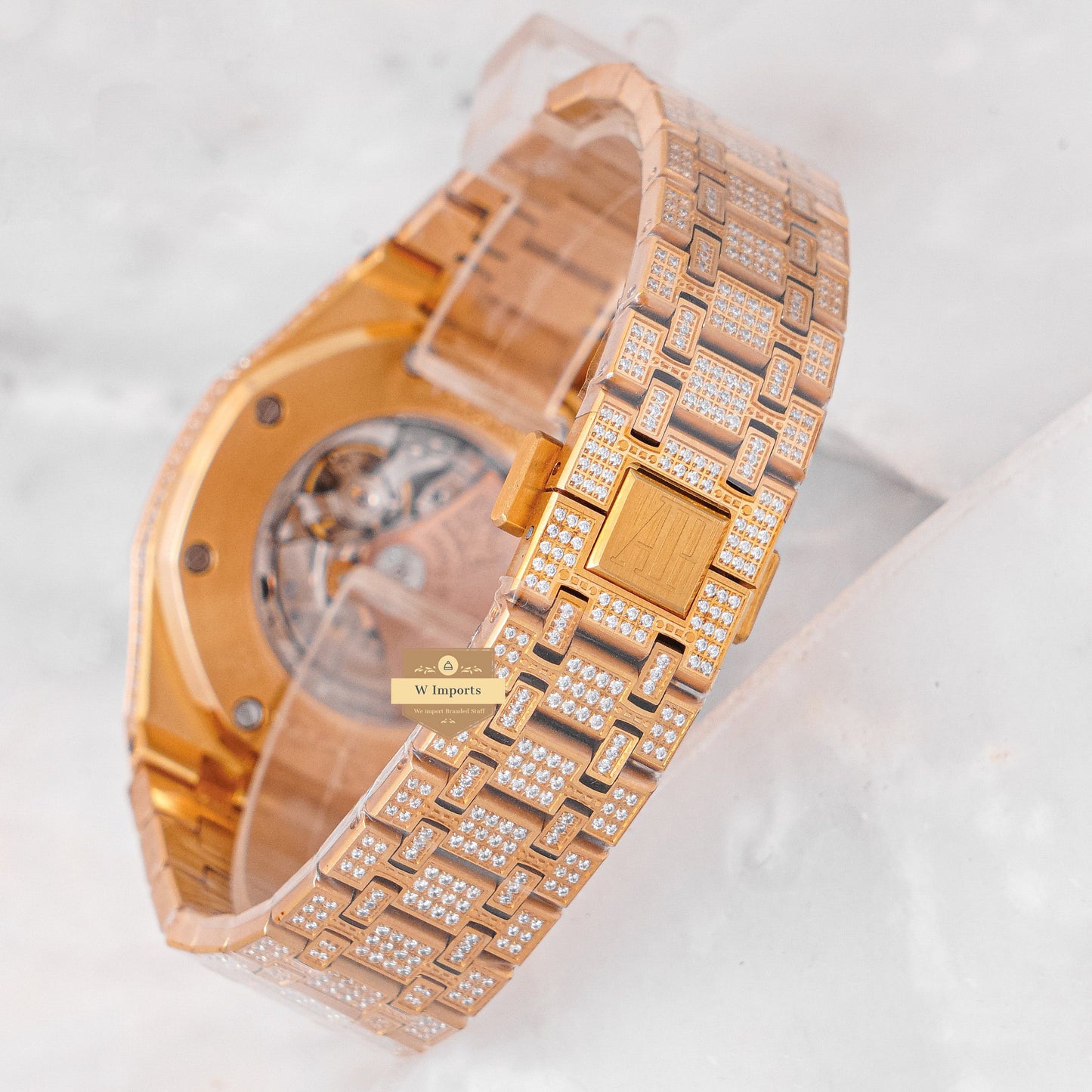 Latest Collection Full Stone All Yellow Gold With Dial Automatic Watch