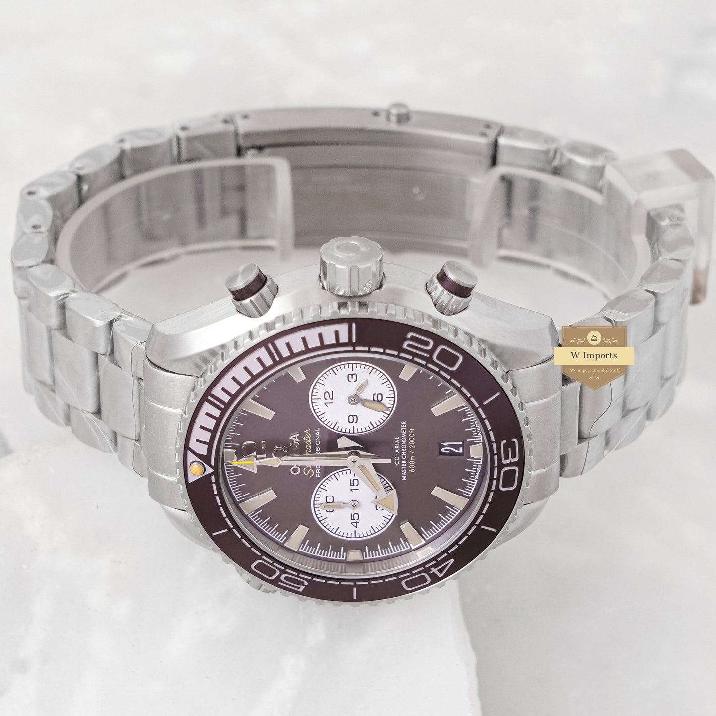Latest Collection Chronograph Silver With Gray Dial And Bezel Chain Watch