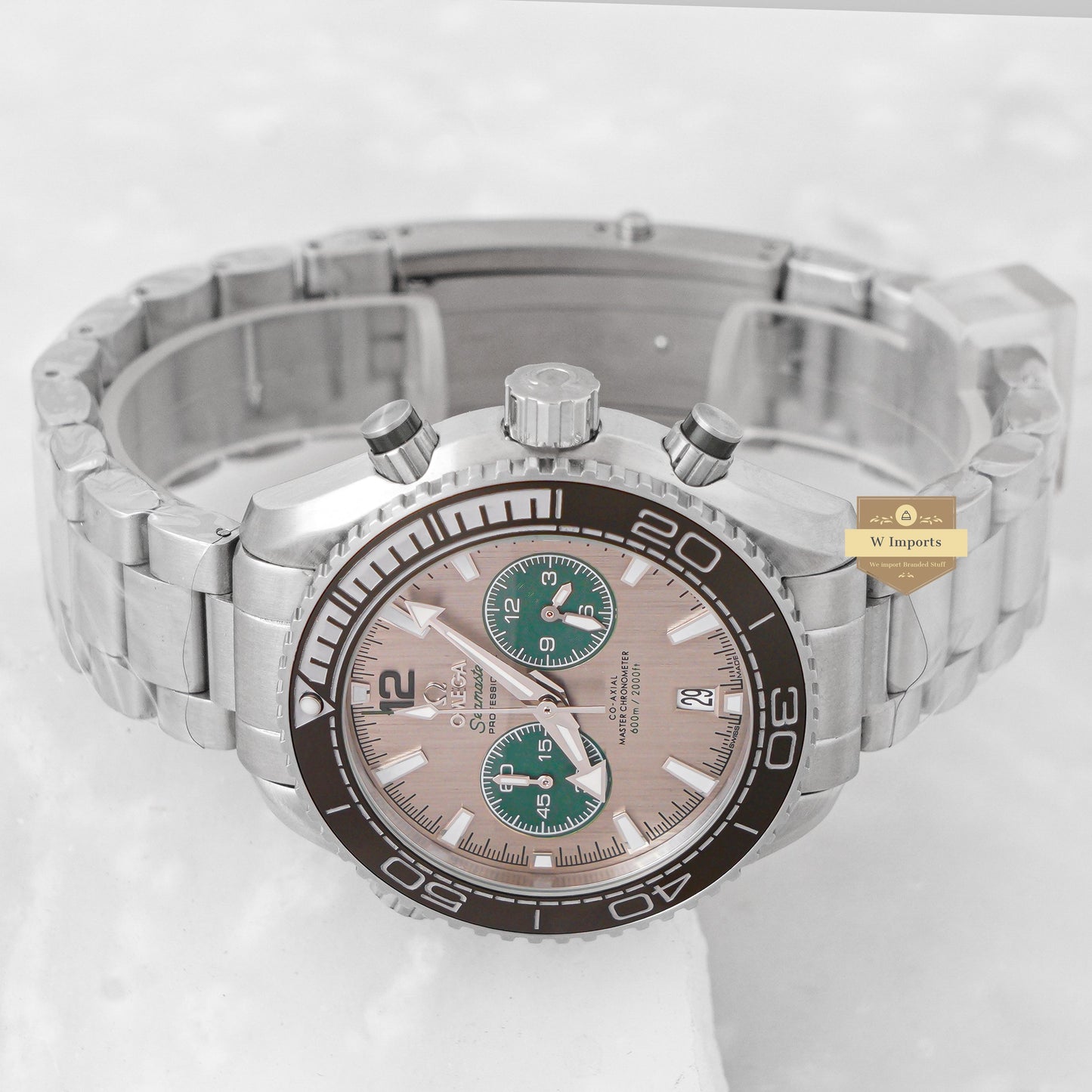 Latest Collection Chronograph Silver With Gray Dial Chain Watch