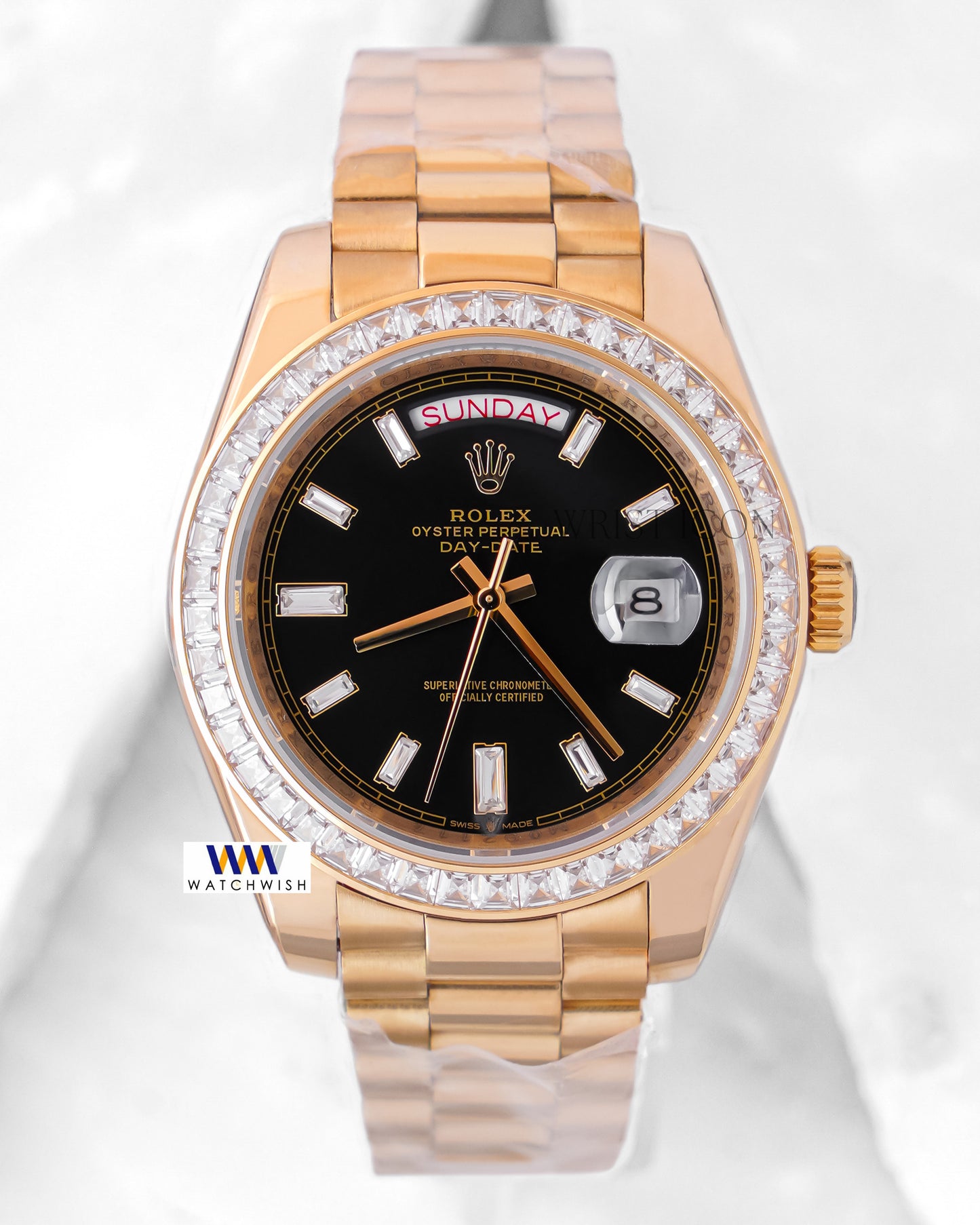 Latest Collection 40mm Yellow Gold With Black Stone bezel automatic watch Yn Factory