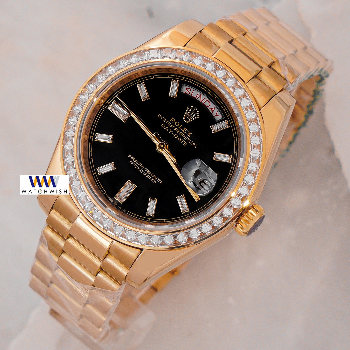 Latest Collection 40mm Yellow Gold With Black Stone bezel automatic watch Yn Factory