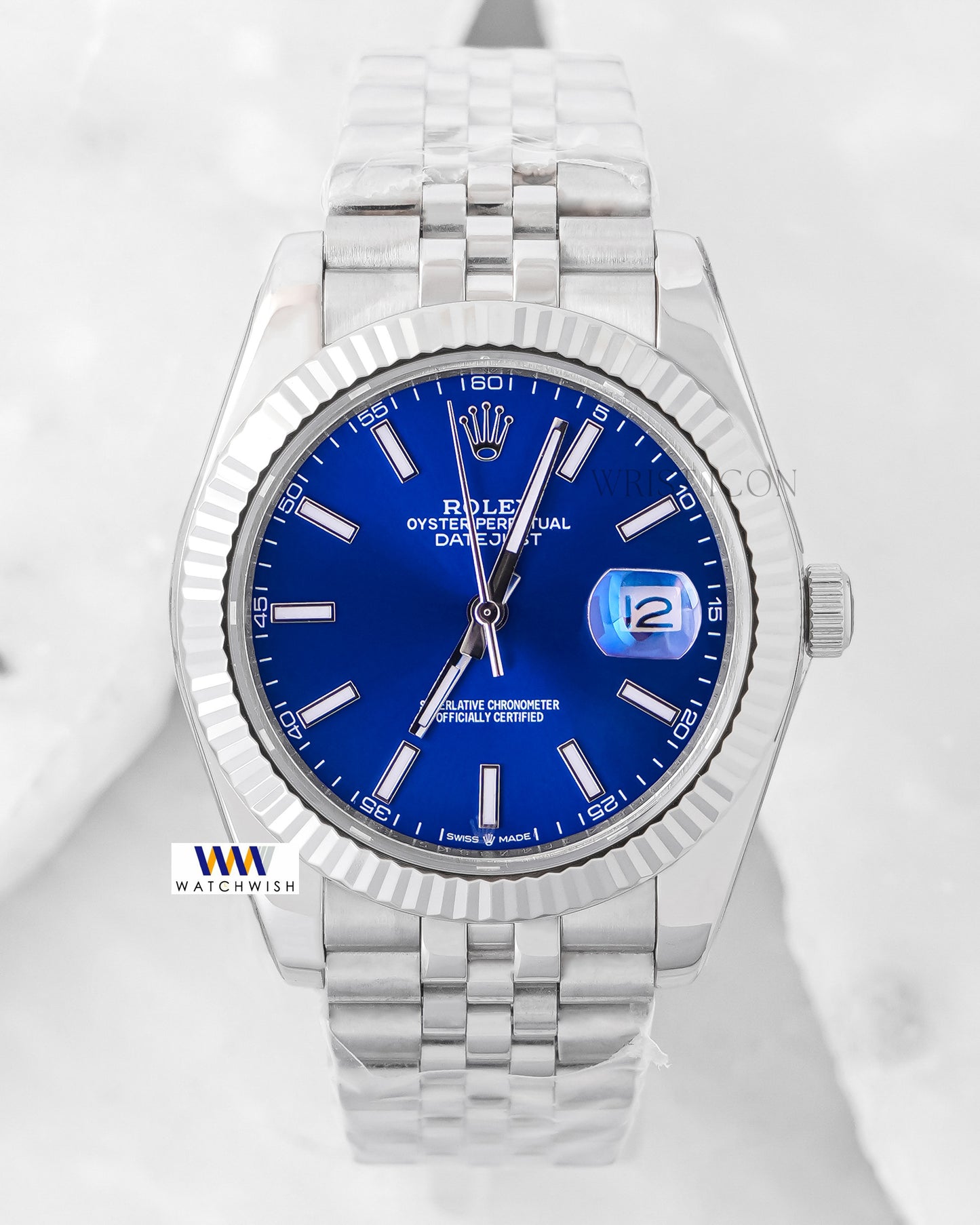 Latest Collection 41 Silver With Blue Dial & Fluted Bezel Automatic Watch YN Factory
