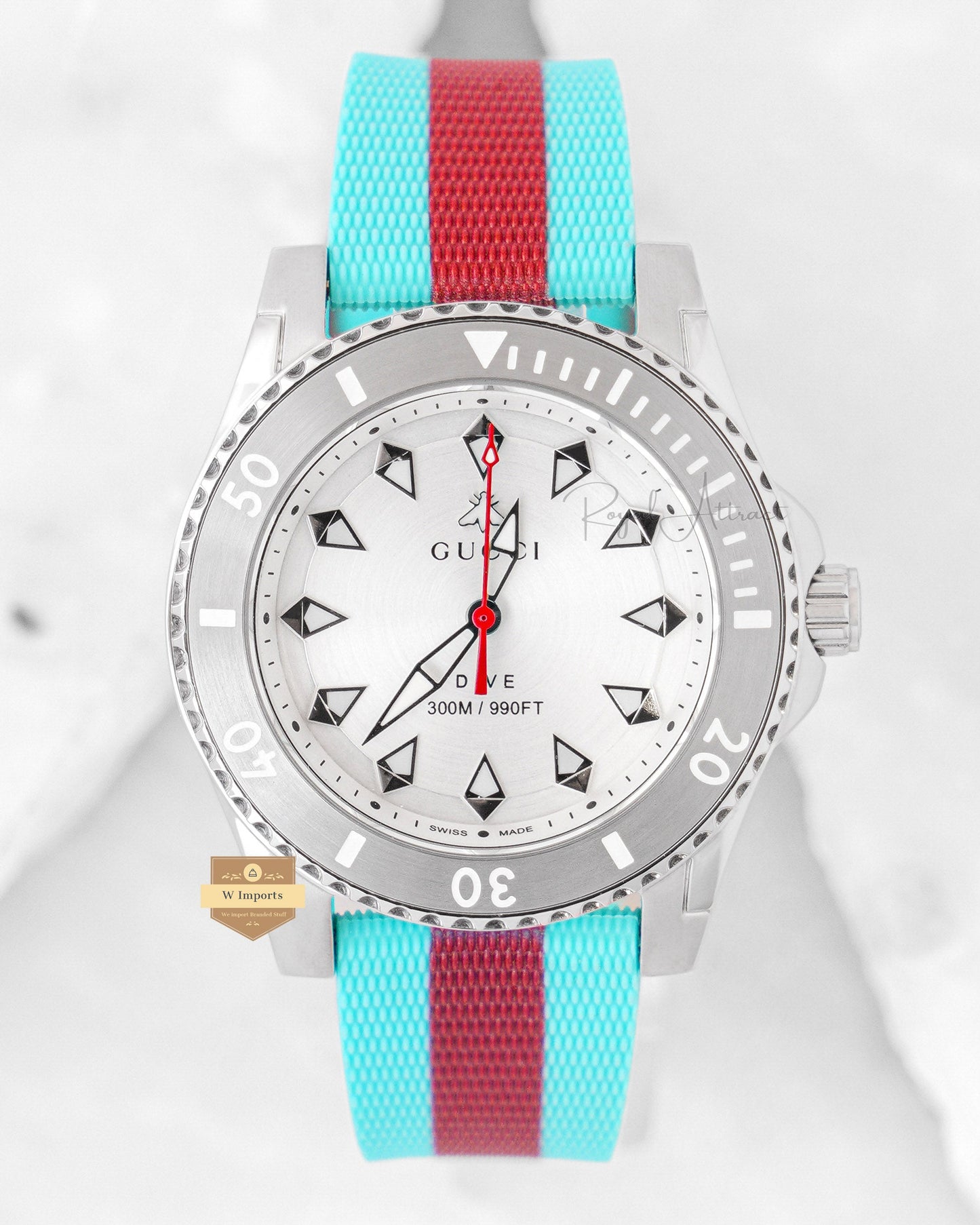 Latest Collection Silver Case With White Dial & Tiffany Blue Pvc Strap
