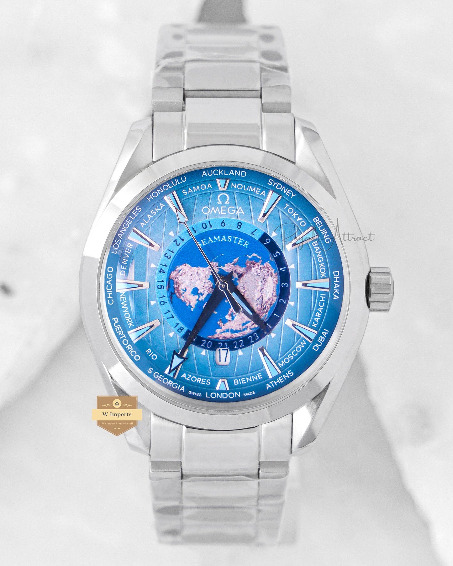 Latest Collection Silver With Blue Dial Chain Watch