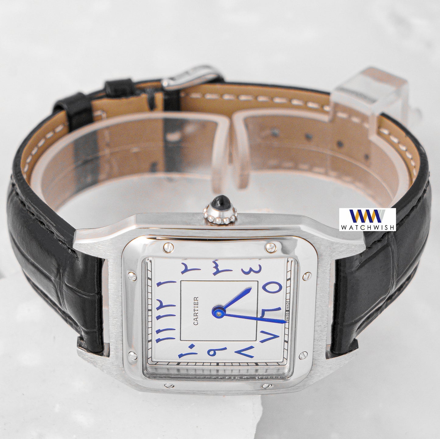 Latest Collection Silver Case With Dial & Black Leather Strap